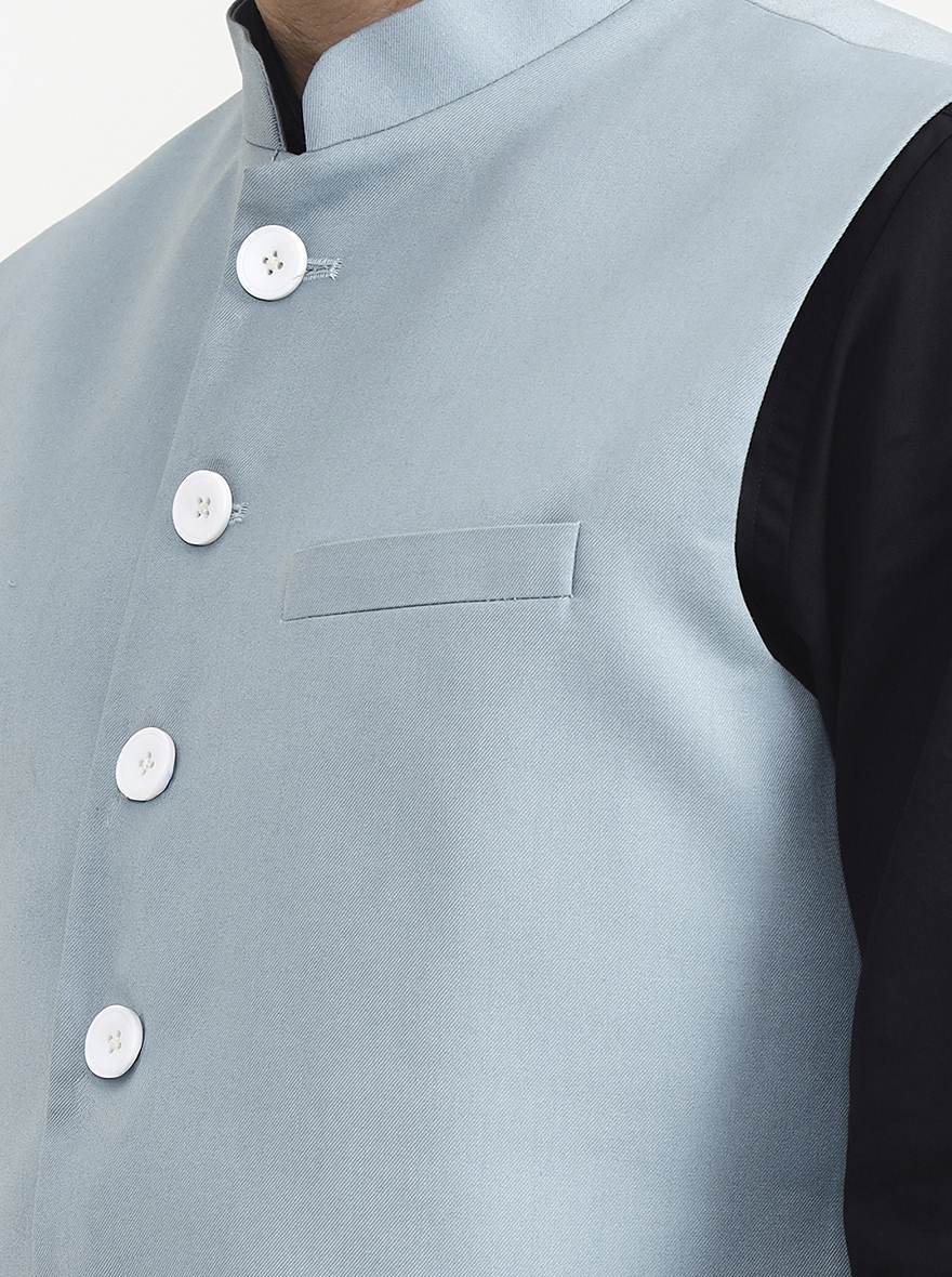 Teal Solid  Waistcoat | Greenfibre