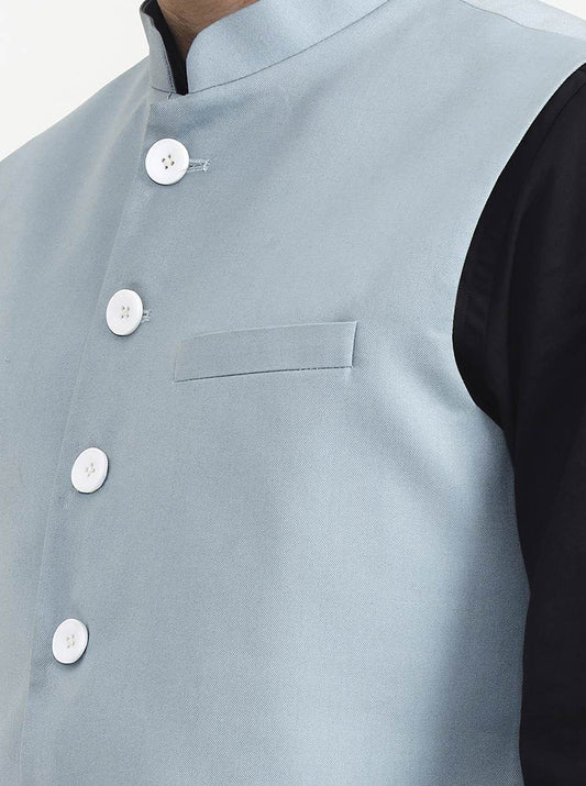 Teal Solid  Waistcoat | Greenfibre