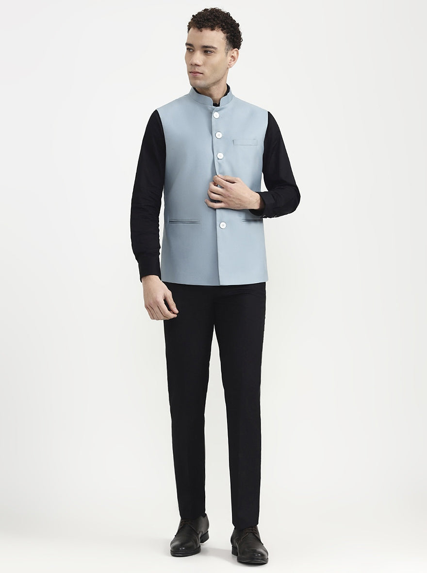 Teal Solid  Waistcoat | Greenfibre