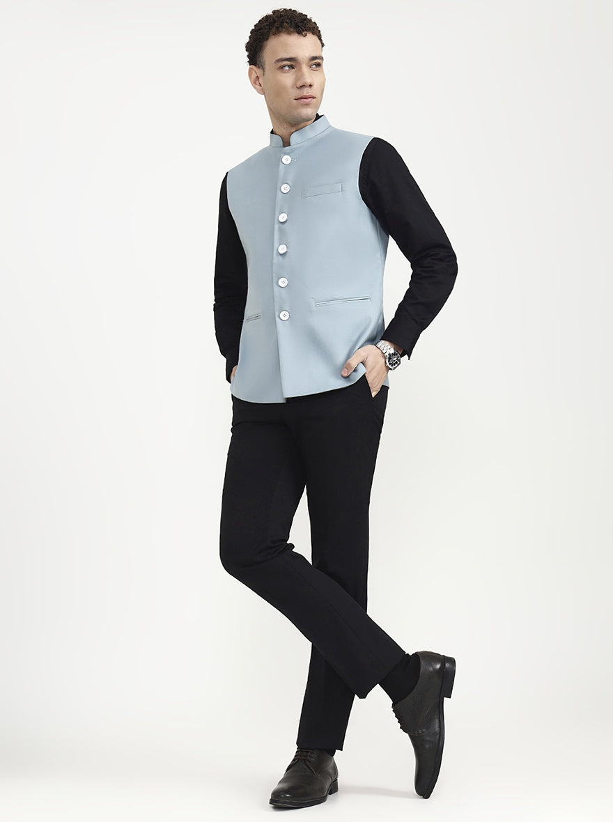 Teal Solid  Waistcoat | Greenfibre