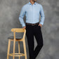 Blue Striped Regular Fit Formal Shirt | GreenFibre