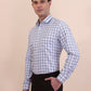 Blue Checked Regular Fit Formal Shirt | Greenfibre