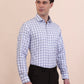 Blue Checked Regular Fit Formal Shirt | Greenfibre