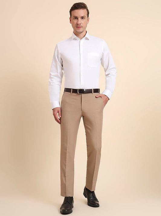 White Solid Slim Fit Party Wear Shirt | Greenfibre