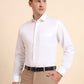 White Solid Slim Fit Party Wear Shirt | Greenfibre