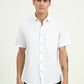 White Solid Slim Fit Casual Shirt | Greenfibre