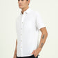 White Solid Slim Fit Casual Shirt | Greenfibre