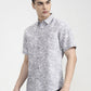Grey Printed Slim Fit Casual Shirt | Greenfibre