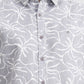 Grey Printed Slim Fit Casual Shirt | Greenfibre