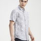 Grey Printed Slim Fit Casual Shirt | Greenfibre