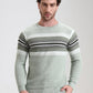 Mint Green Striped Slim Fit T-Shirt | Greenfibre
