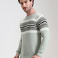 Mint Green Striped Slim Fit T-Shirt | Greenfibre