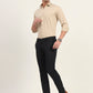 Black Printed Super Slim Fit Casual Trouser | Greenfibre