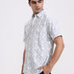 Blue Printed Slim Fit Casual Shirt | Greenfibre