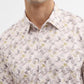 Cream Printed Slim Fit Casual Shirt | Greenfibre