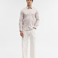 Cream Printed Slim Fit Casual Shirt | Greenfibre