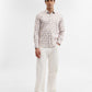 Cream Printed Slim Fit Casual Shirt | Greenfibre