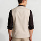 Beige Solid Waistcoat | Greenfibre