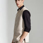 Beige Solid Waistcoat | Greenfibre