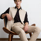 Beige Solid Waistcoat | Greenfibre