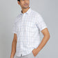 Blue Checked Smart Fit Semi Casual Shirt | Greenfibre