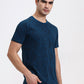 Teal Printed Slim Fit T-Shirt | Greenfibre