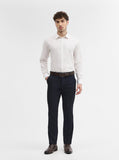 Navy Blue Solid Super Slim Fit Formal Trouser | Greenfibre