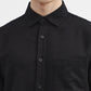 Shadow Black  Solid Slim Fit Casual Shirt | Greenfibre