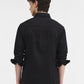 Shadow Black  Solid Slim Fit Casual Shirt | Greenfibre