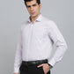 White Printed Regular Fit Formal Shirt | Greenfibre