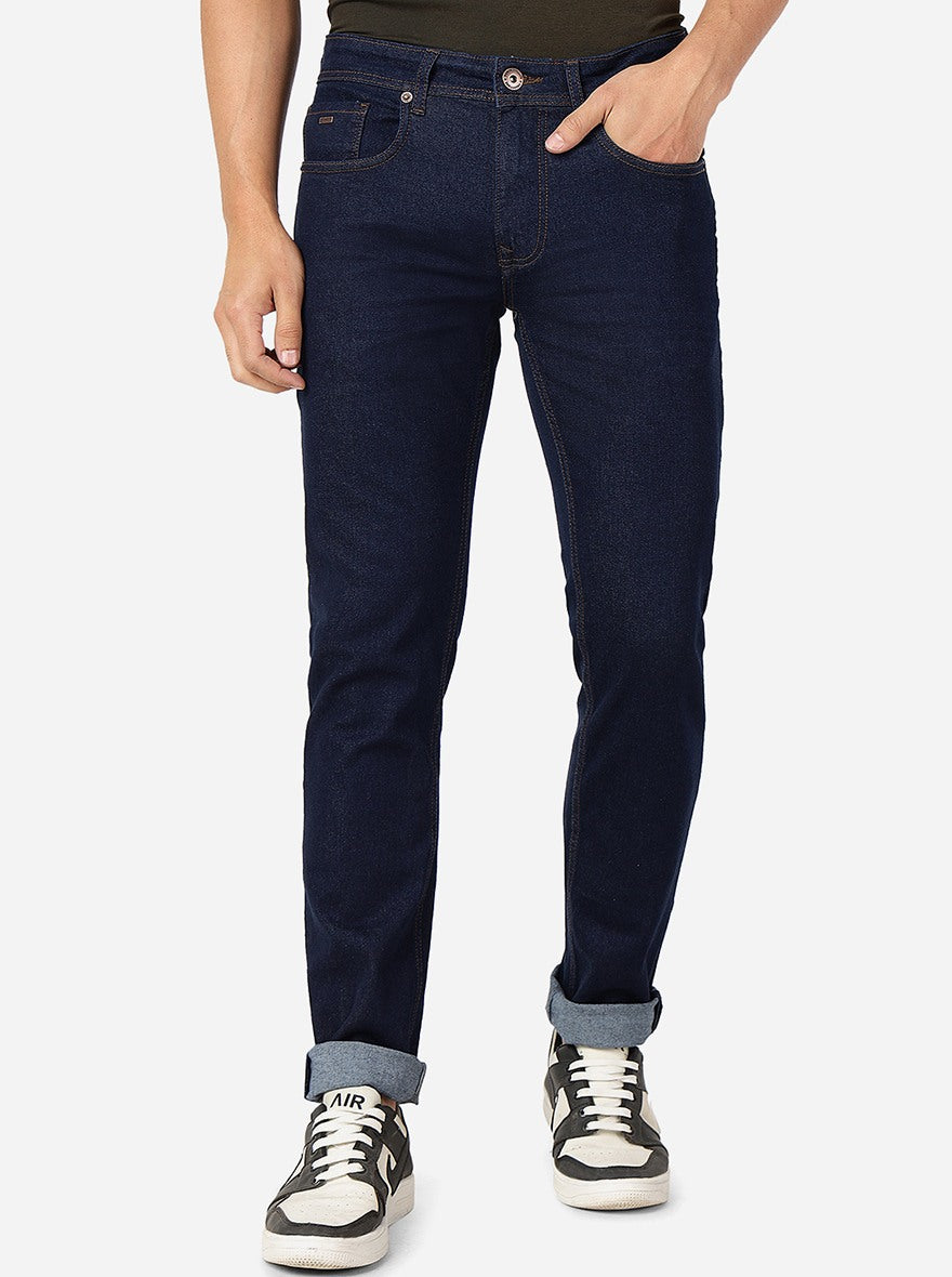 Raw Blue Washed Straight Fit Jeans | Greenfibre