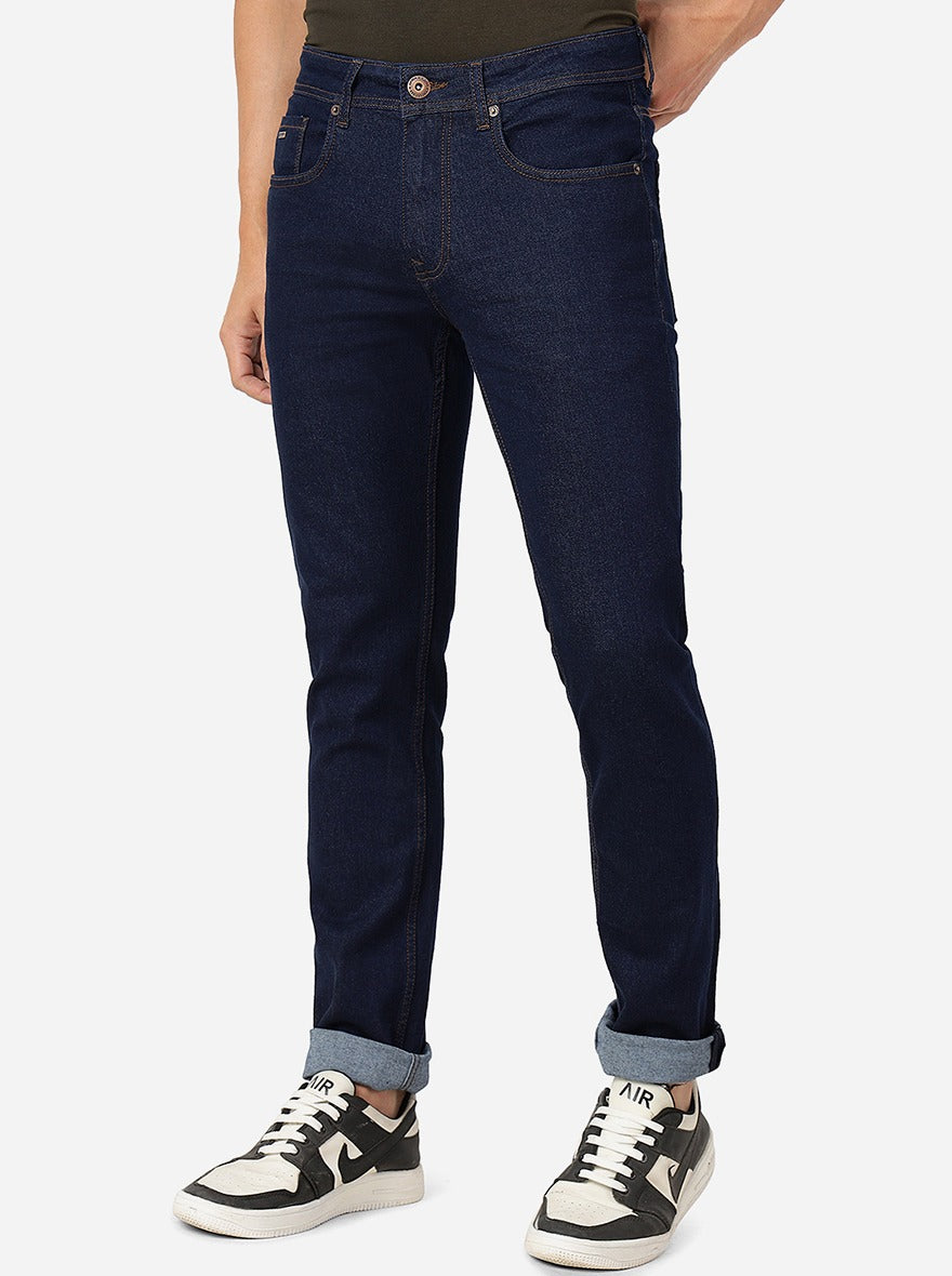 Raw Blue Washed Straight Fit Jeans | Greenfibre