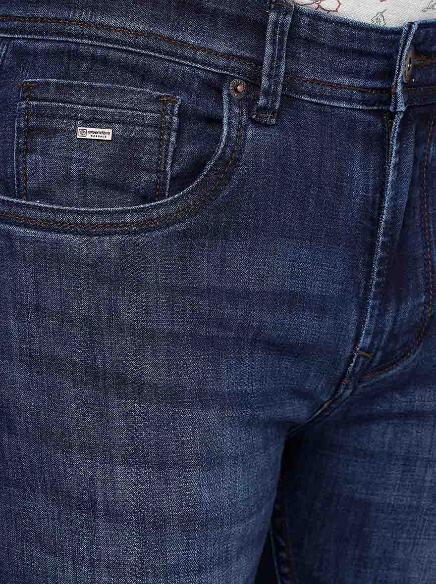 Denim Blue Solid Urban Fit Jeans | Greenfibre