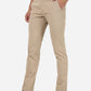 Cream Solid Super Slim Fit Casual Trouser | Greenfibre