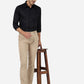 Cream Solid Super Slim Fit Casual Trouser | Greenfibre