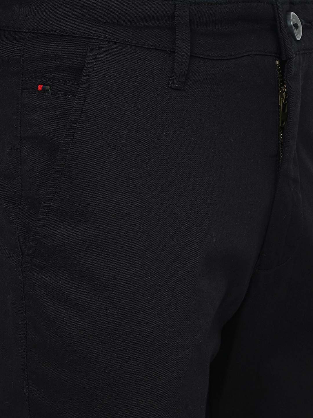 Black Solid Neo Fit Casual Trouser | Greenfibre