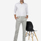 Light Grey Solid Super Slim Fit Casual Trouser | Greenfibre