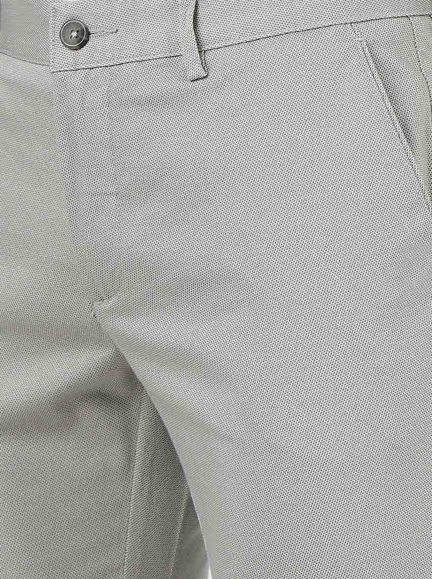 Light Grey Solid Super Slim Fit Casual Trouser | Greenfibre