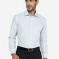 Sky Blue Checked Slim Fit Formal Shirt | Greenfibre