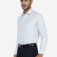 Sky Blue Checked Slim Fit Formal Shirt | Greenfibre
