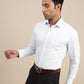 Light Blue Printed Slim Fit Formal Shirt | Greenfibre