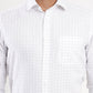 Off White Checked Slim Fit Formal Shirt | Greenfibre