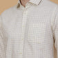 Light Yellow Checked Slim Fit Formal Shirt | Greenfibre