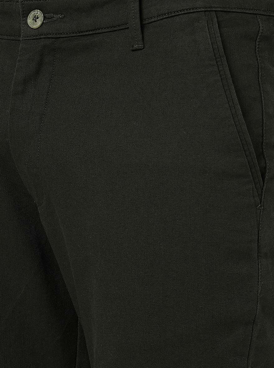 Olive Green Solid Neo Fit Casual Trouser | Greenfibre