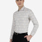 Cream Printed Slim Fit Party Wear Shirt | Greenfibre