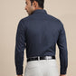 Navy Blue Printed Slim Fit Formal Shirt | Greenfibre