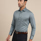 Grey Printed Slim Fit Formal Shirt | Greenfibre