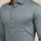 Grey Printed Slim Fit Formal Shirt | Greenfibre