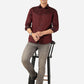 Maroon Checked Slim Fit Party Wear Shirt | Greenfibre