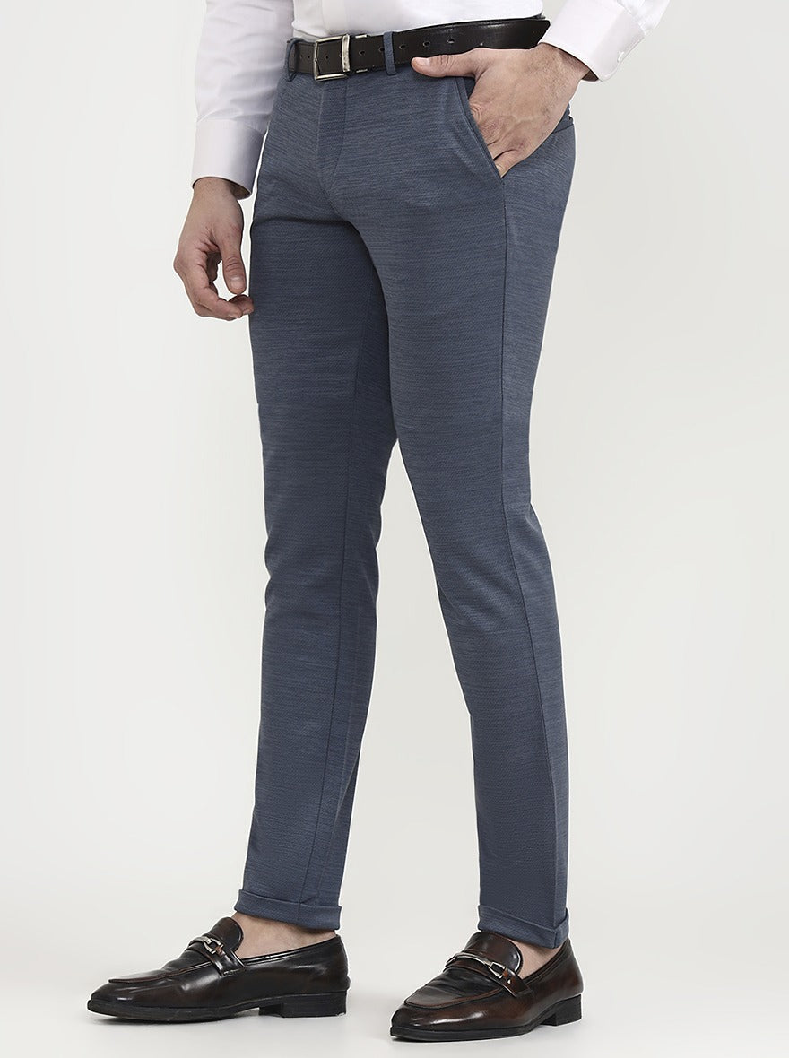 Grey Solid Slim Fit Club Wear Trouser | Greenfibre